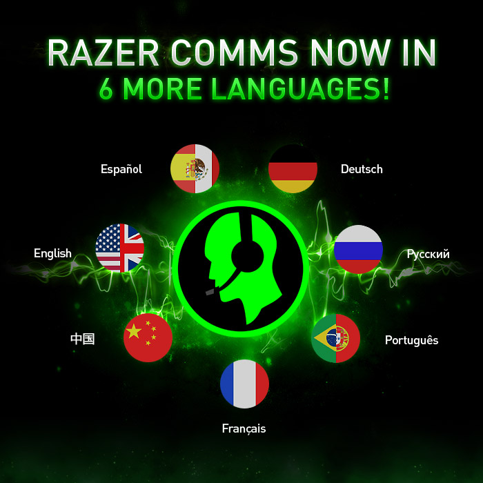 Razer Comms supports 6 more languages