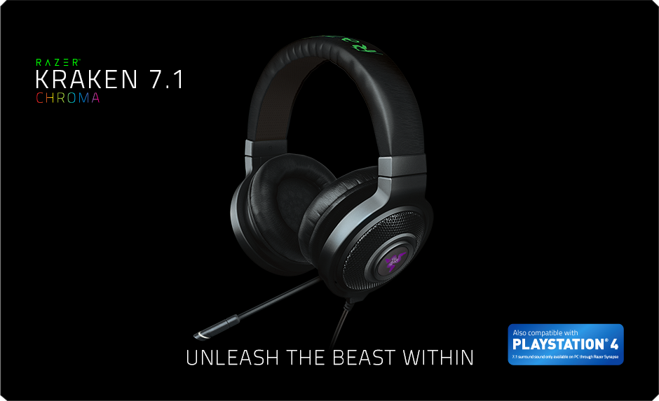 Razer Kraken 7 1 Chroma Gaming Headset Surround Sound Gaming Headset